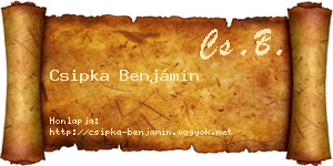 Csipka Benjámin névjegykártya