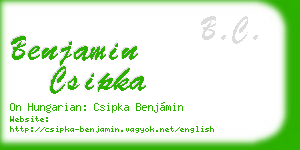 benjamin csipka business card